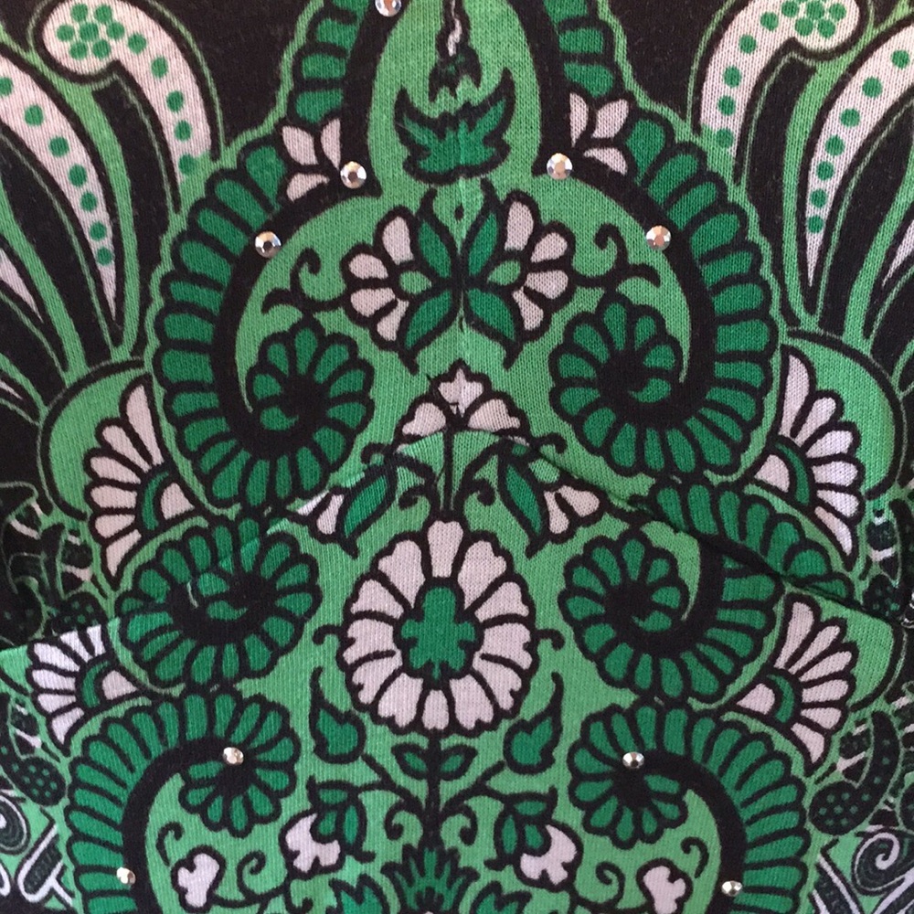 INC maxi black & green dress w/rhinestones. Size M